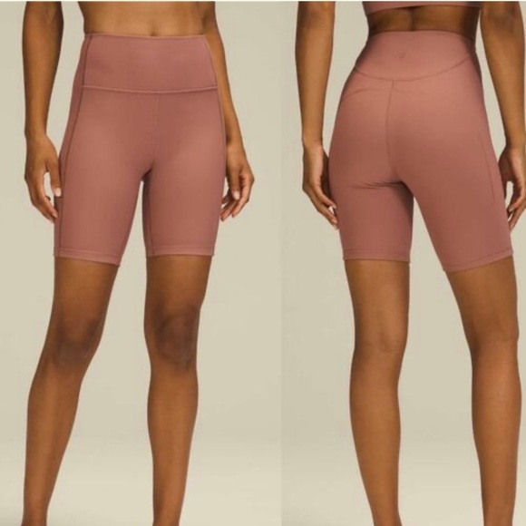 Lululemon Spiced Chai Ribbed Contoured High-Rise Short 8”, size 8 - Picture 1 of 8
